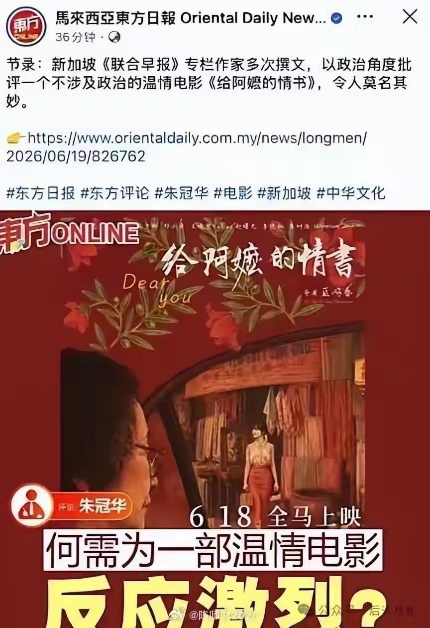终于找到辛格坡看《给阿嬷的情书》破防的原因了。大马华人就不一样。大马华人拖家带