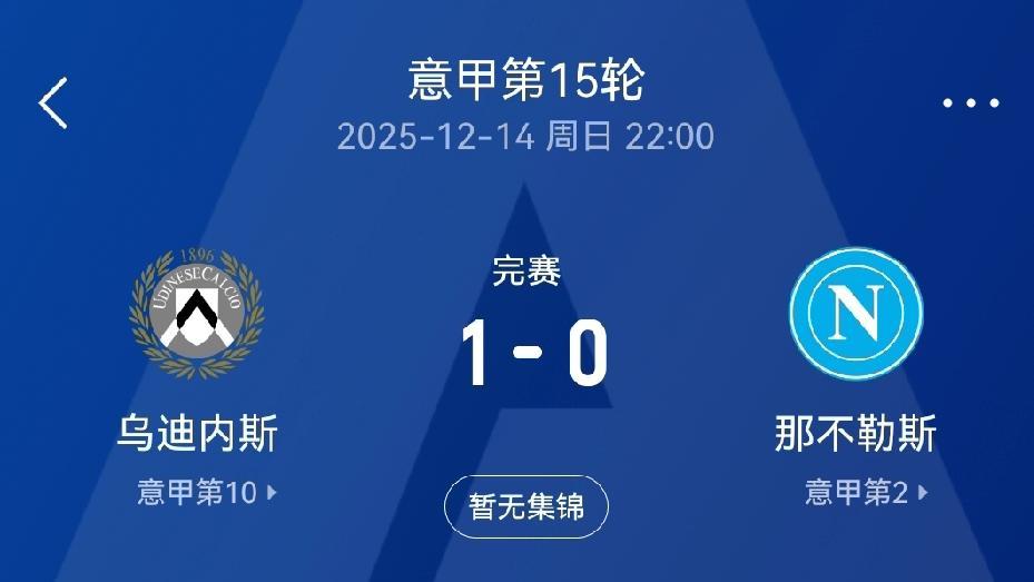 控球63%，射门7次0射正。意甲争冠关键时刻，那不勒斯用最耻辱的方式浪费了登顶