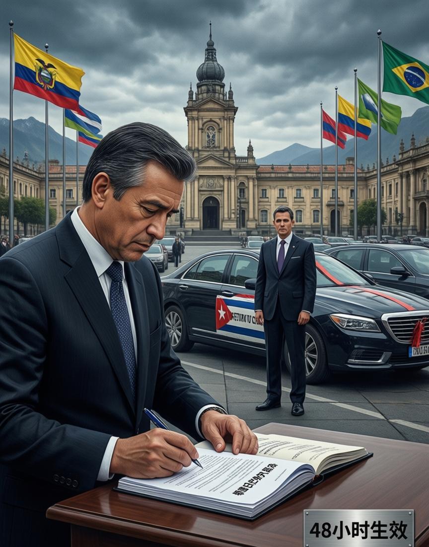 厄瓜多尔这波操作，来得又猛又突然——48小时内，把古巴外交官全赶走了。据埃菲