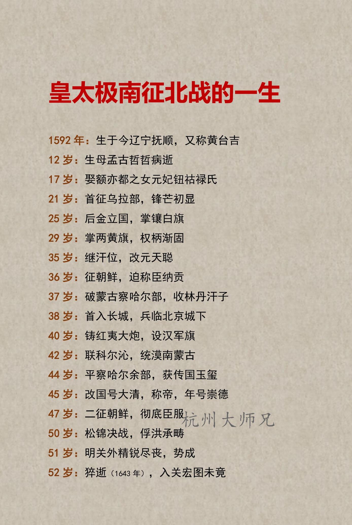 皇太极南征北战的一生！