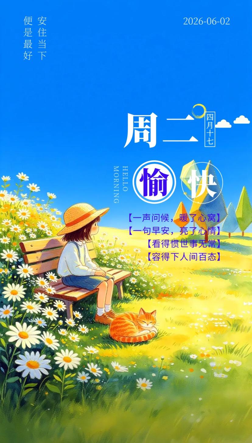 夏晨问安，静煮岁月揽清欢，身栖安然岁岁宁。2026./06.01.[