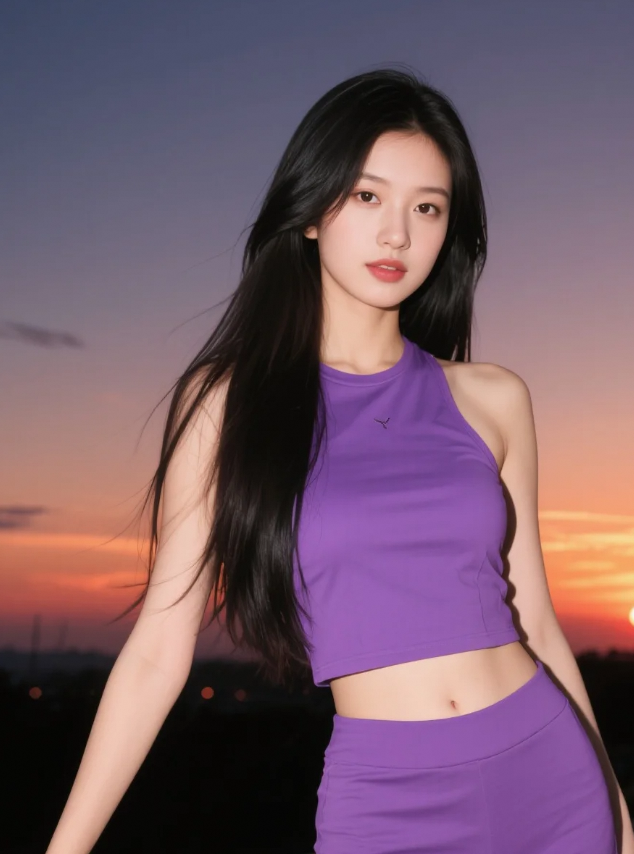 落日露营美女帐篷是休息的惬意