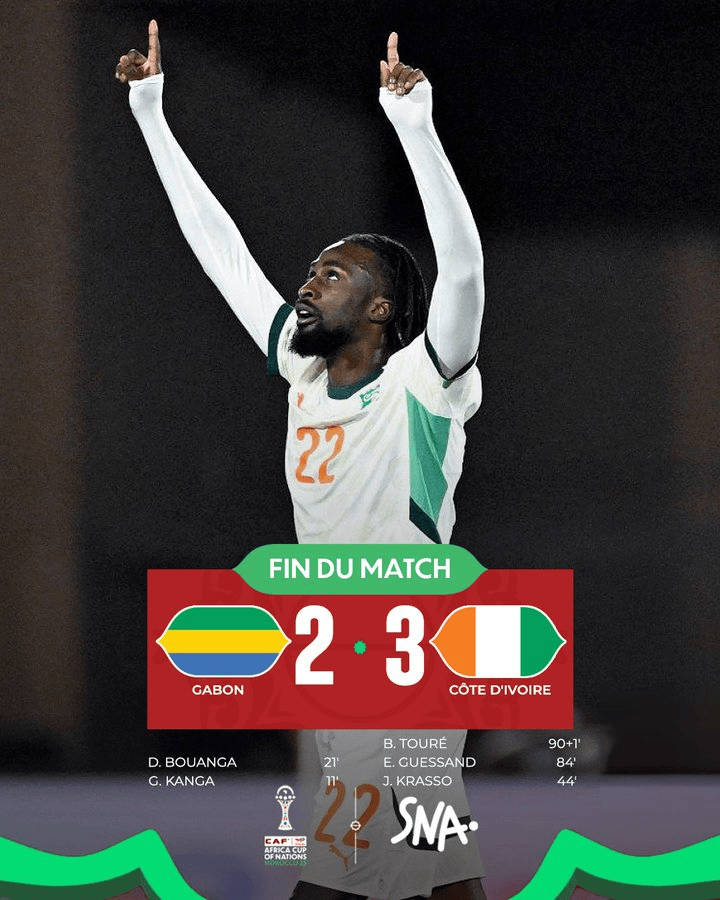 让二追三! 科特迪瓦3-2逆转加蓬头名出线, 淘汰赛将战南非