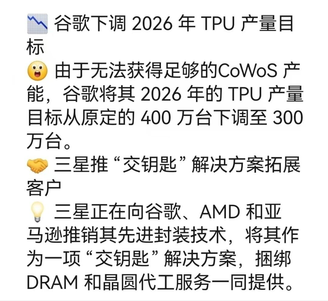 2026年从未有过将TPU（张量处理单元）需求量从400万削减至300万的相关