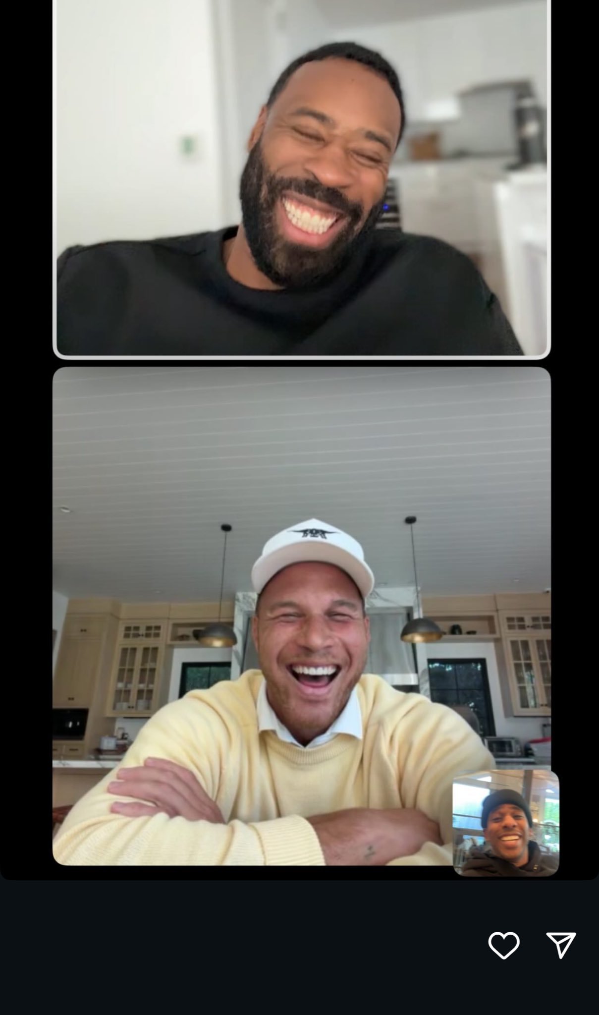 保罗ins晒图！他和格里芬、小乔丹三人的视频连线！三人都笑得很开心！当年的那支空