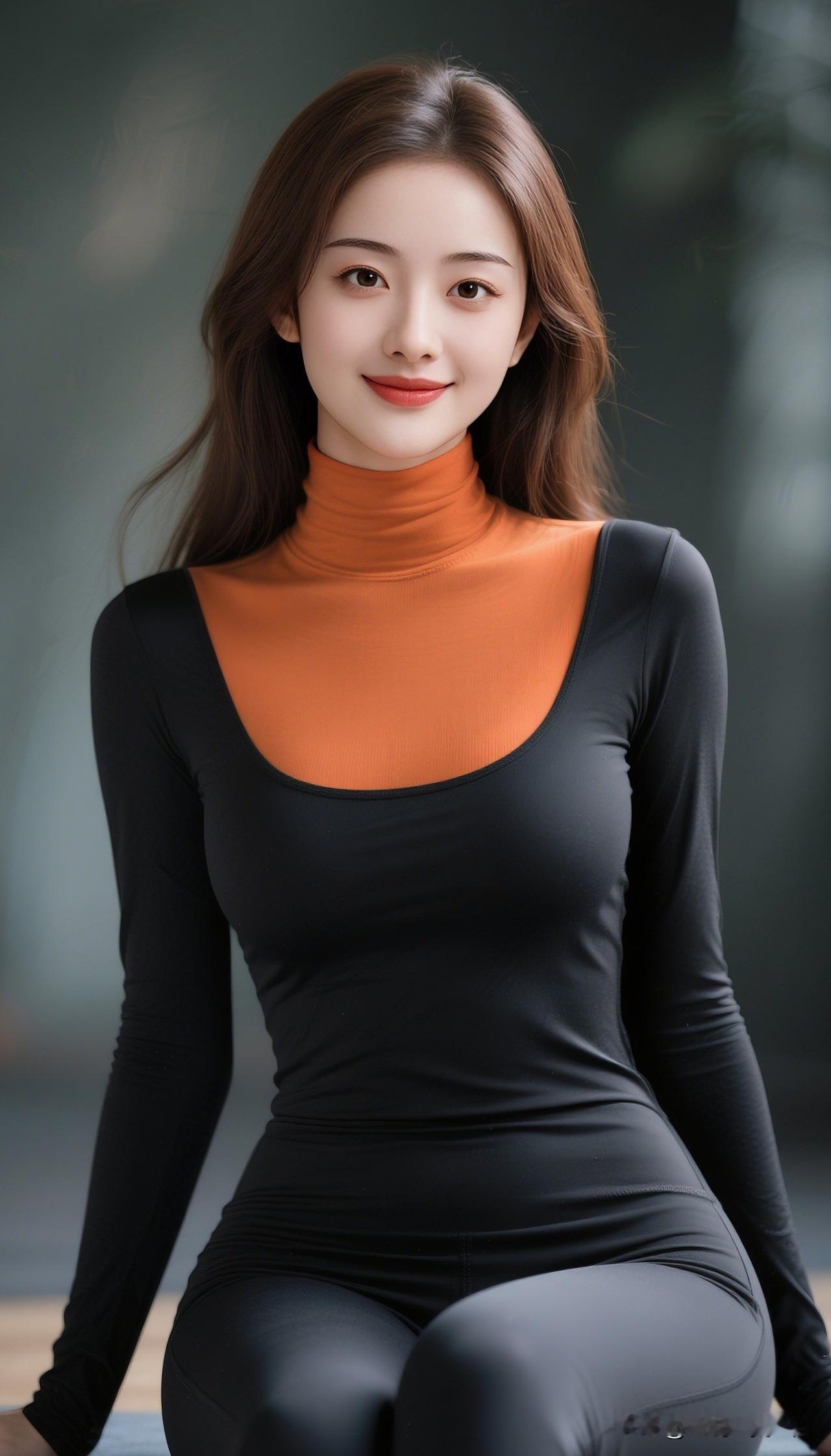 红袖添香夜，美女坐中央。漂亮女人的最大魅力，只是一张脸吗优雅黑橙撞色，尽显时尚