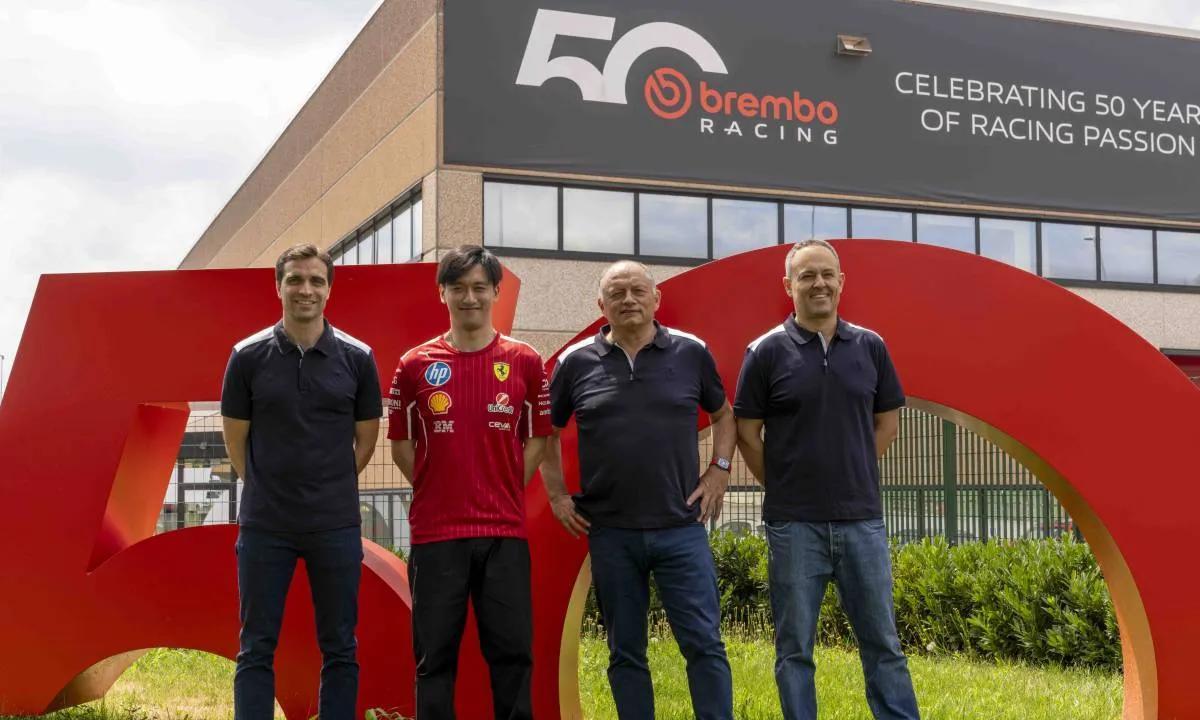 #f1#法拉利庆祝布雷博参加F1运动50周年：瓦塞尔携周冠宇在比利时大奖赛之前