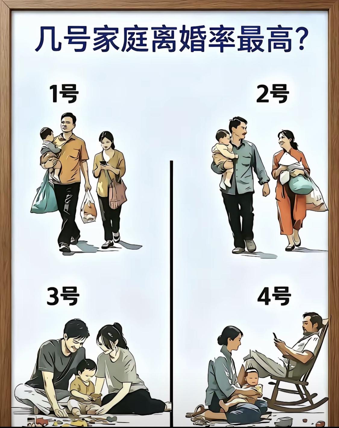 以你的人生阅历，你感觉几号家庭的离婚率最高？