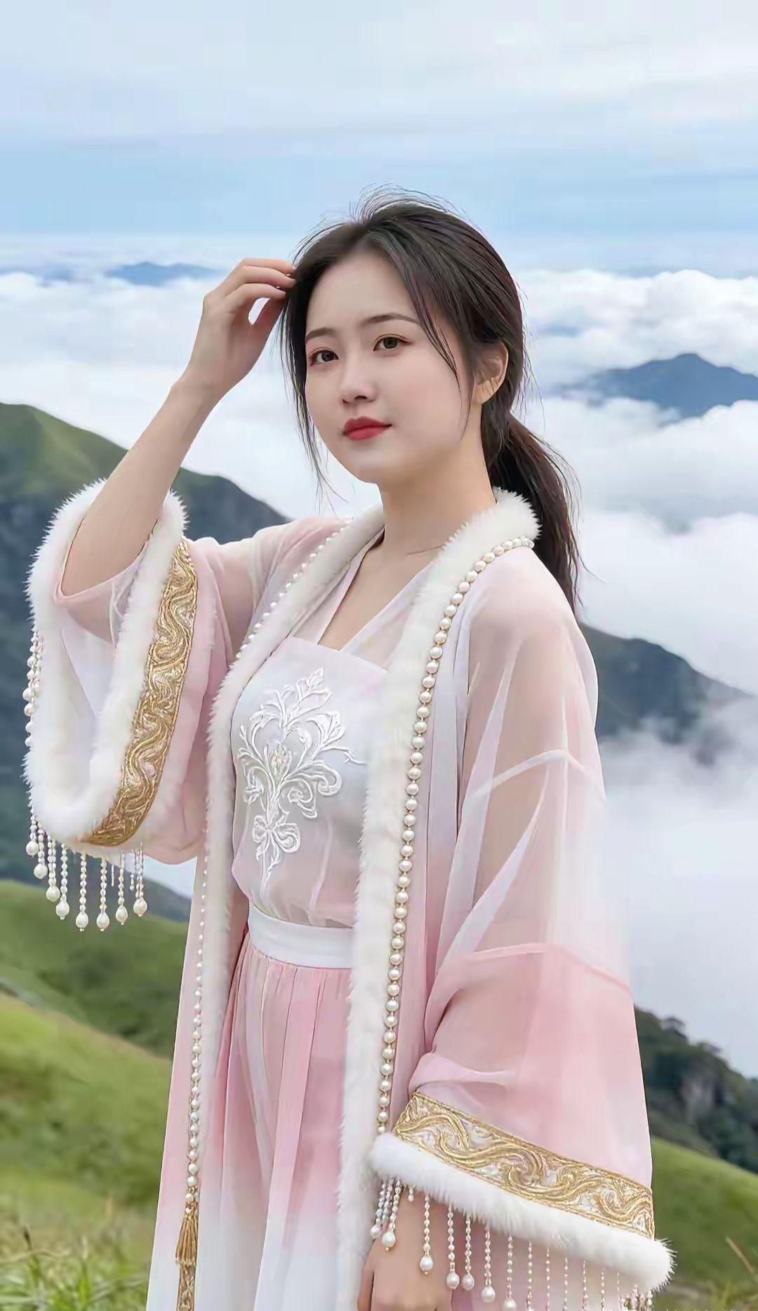 民族服饰有多美爱拍照爱生活登上山顶看美景心随景动