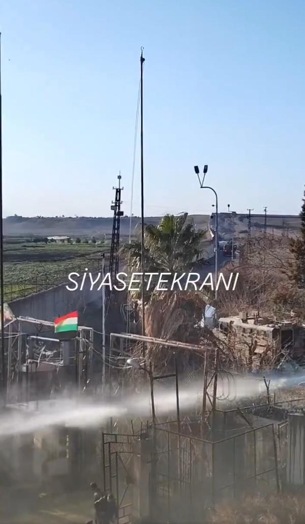 土耳其-叙利亚边境努赛宾发生的冲突，亲库尔德示威者在抗议土耳其在叙利亚的军事行动