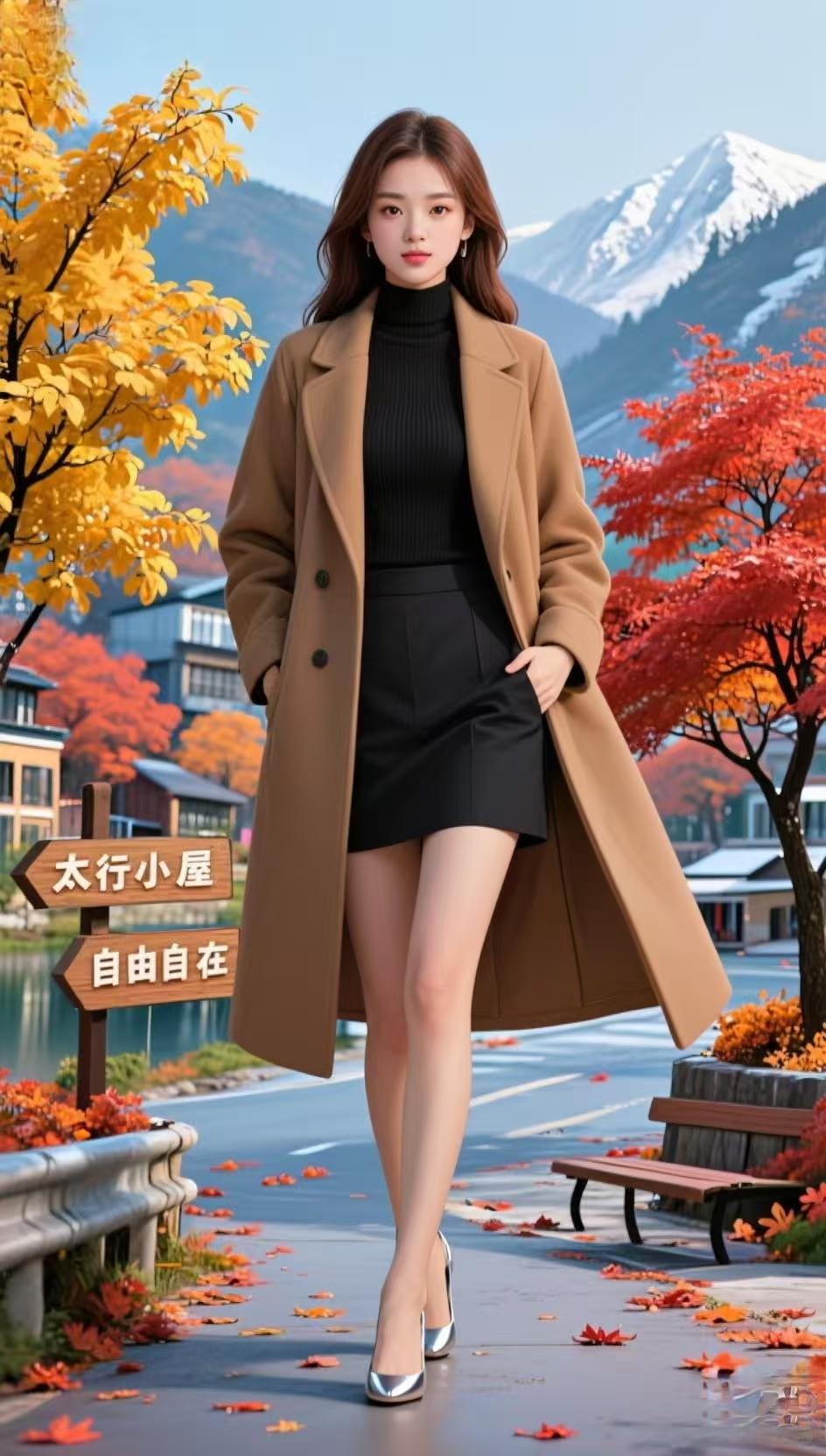 亭亭玉立的身影，成熟稳重的佳人
