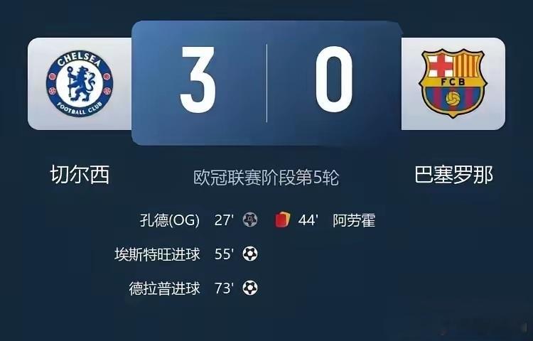 现在的切尔西，让阿森纳倒抽一口凉气……今日凌晨切尔西3：0爆锤巴萨