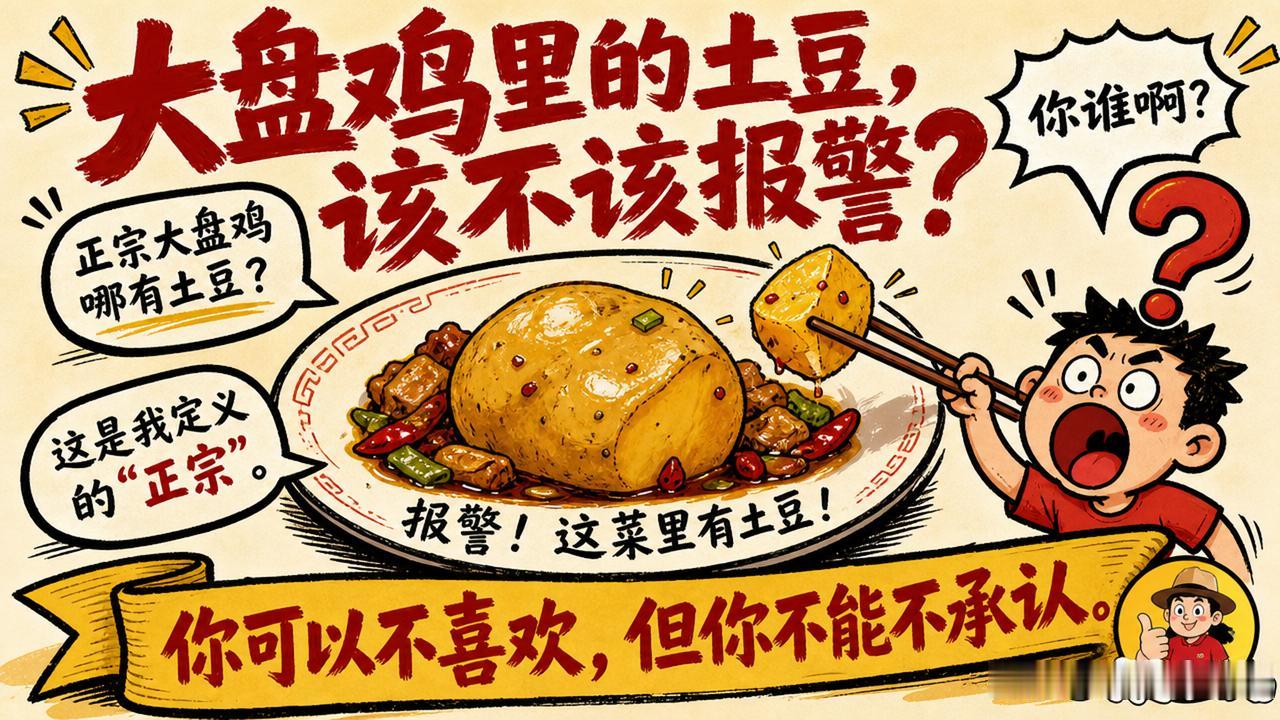 这两天，“大盘鸡里该不该放土豆”这个话题突然火了。起因是上海一个顾客