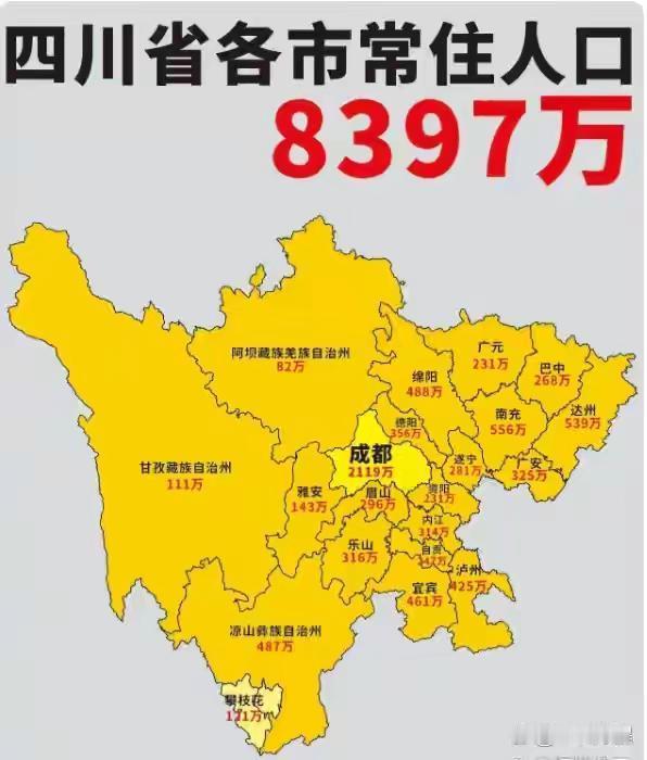 四川全省面积尽管很大，但川西三州就占了一大半。阿坝、甘孜、凉山三州面积30万平方