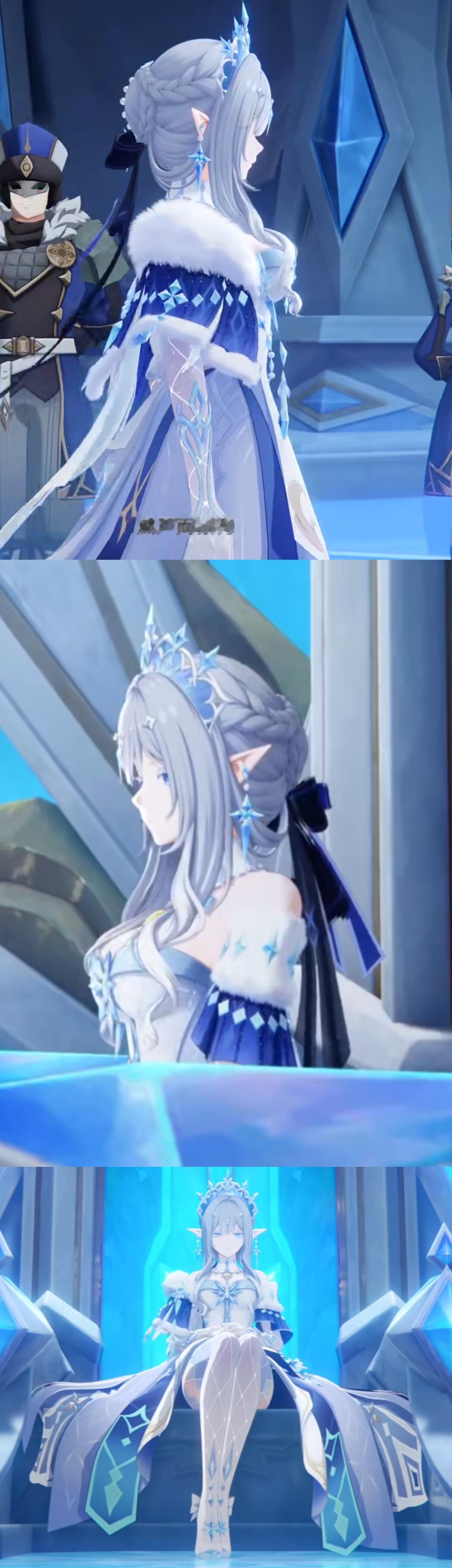 🍒原神直播原神挪德卡莱二创🍒至冬新角色建模来了！女仆姐姐真好看啊，背后头发