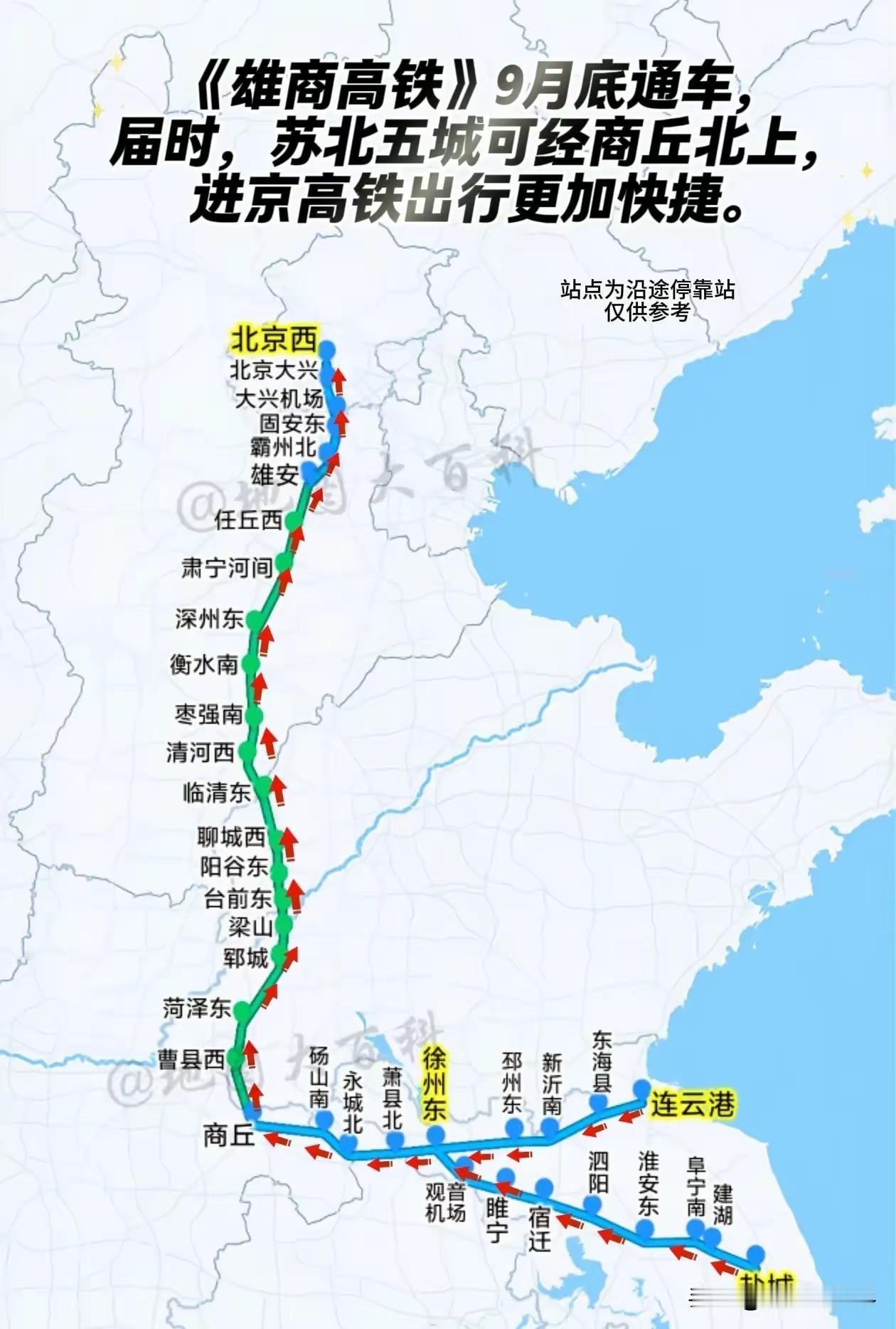 雄商高铁开通以后，苏北将多一个入京通道-西行到商丘后转雄商高铁直达北京西站。