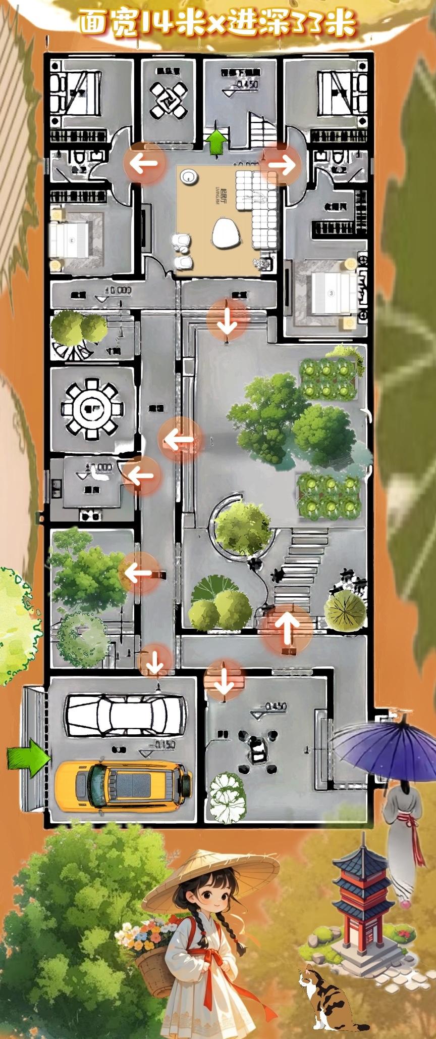 房子最高境界，远看是四合院，靠近是自建房，462㎡先有壁，后有院，在传统味儿大舞