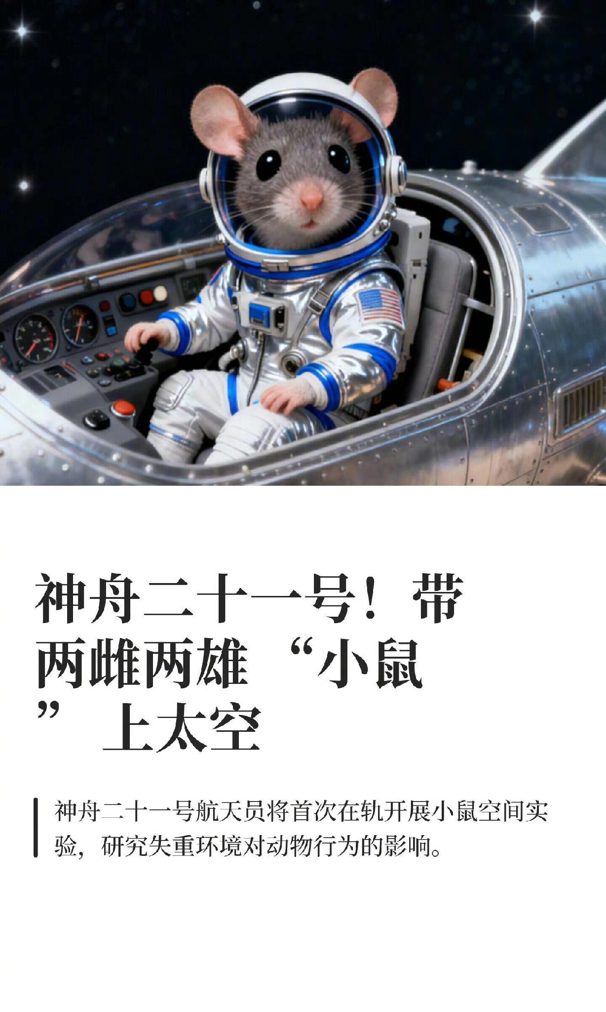 我国的4只“鼠鼠航天员”已经超期服役至9天！原本的计划是4只“鼠鼠航天员”完