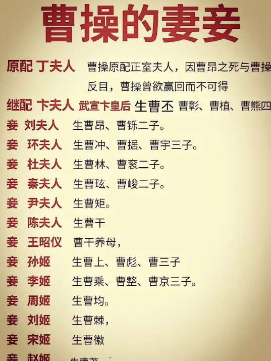 曹操的妾在古代应该算比较少的。​​​