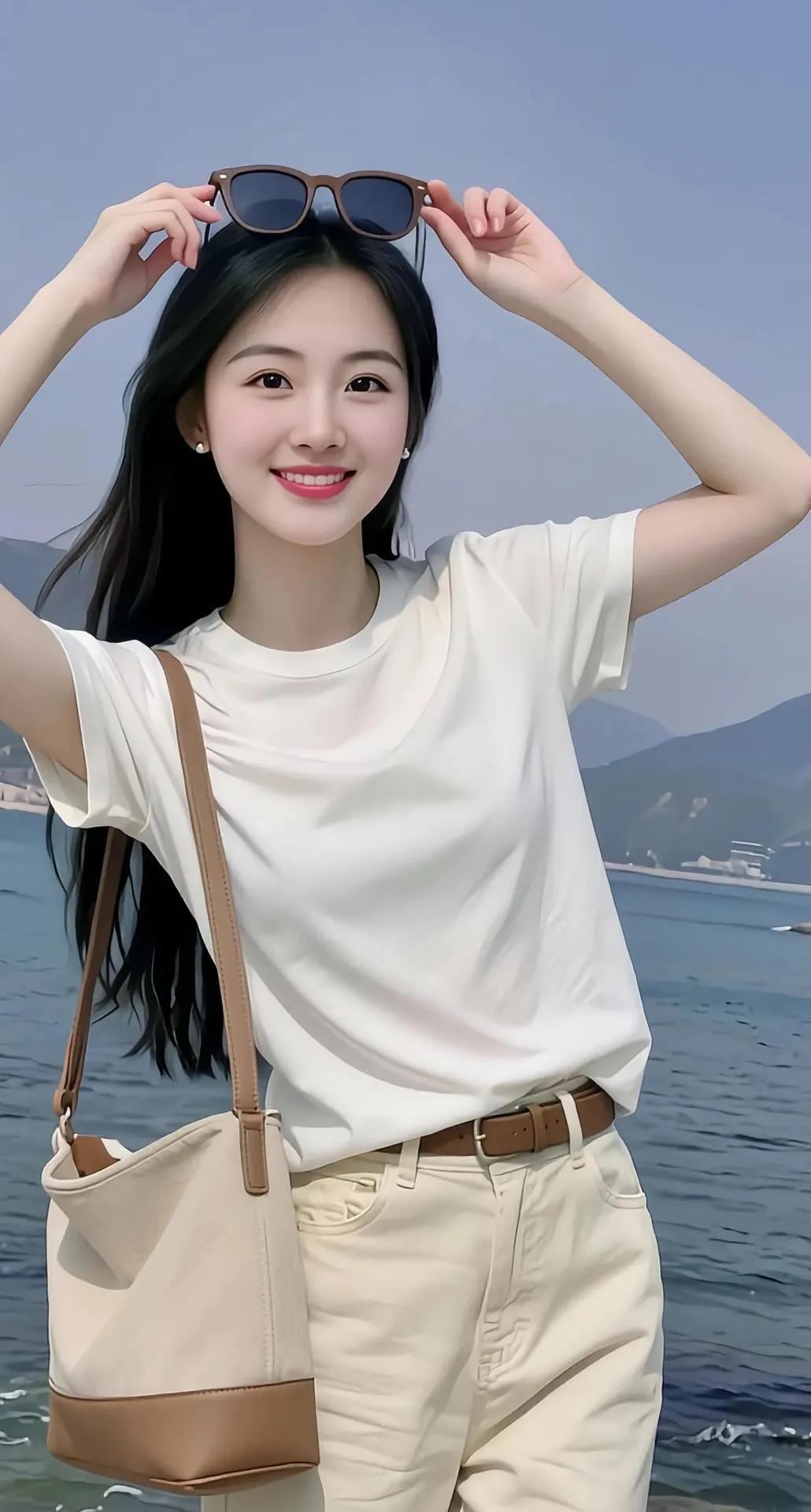 夏日海边穿搭指南街拍高清美女