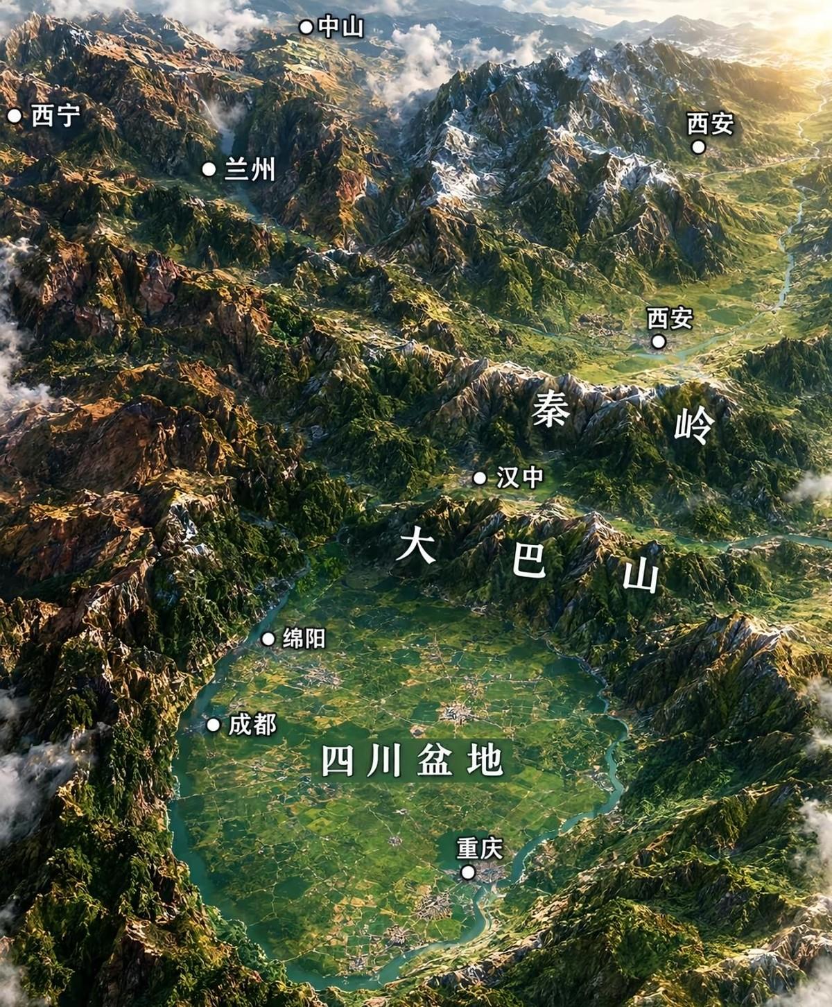 四川盆地能被叫作“天府之国”，靠的从来不是运气，而是一套几乎完美的地形组合。北面
