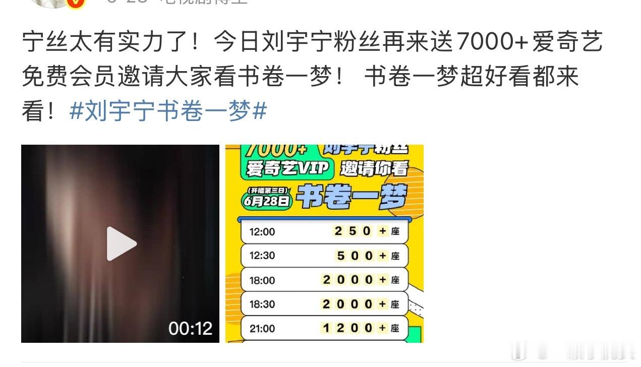 刘宇宁粉丝真的是内娱最体面的男主粉，一心剧宣，满脑子冲云包场，真金白银支持，从不
