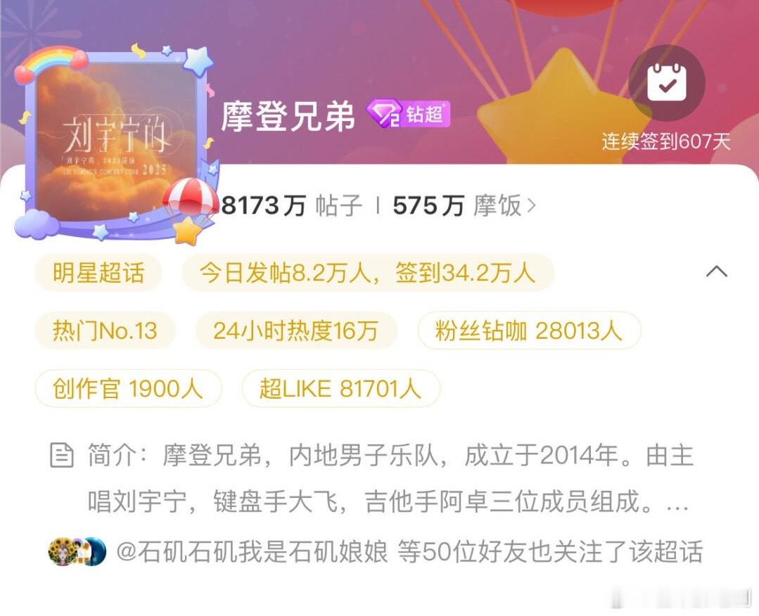 在粉丝节，摩饭也准备了礼物送给刘宇宁，签到81700人，将解锁钻3！双向奔赴最好