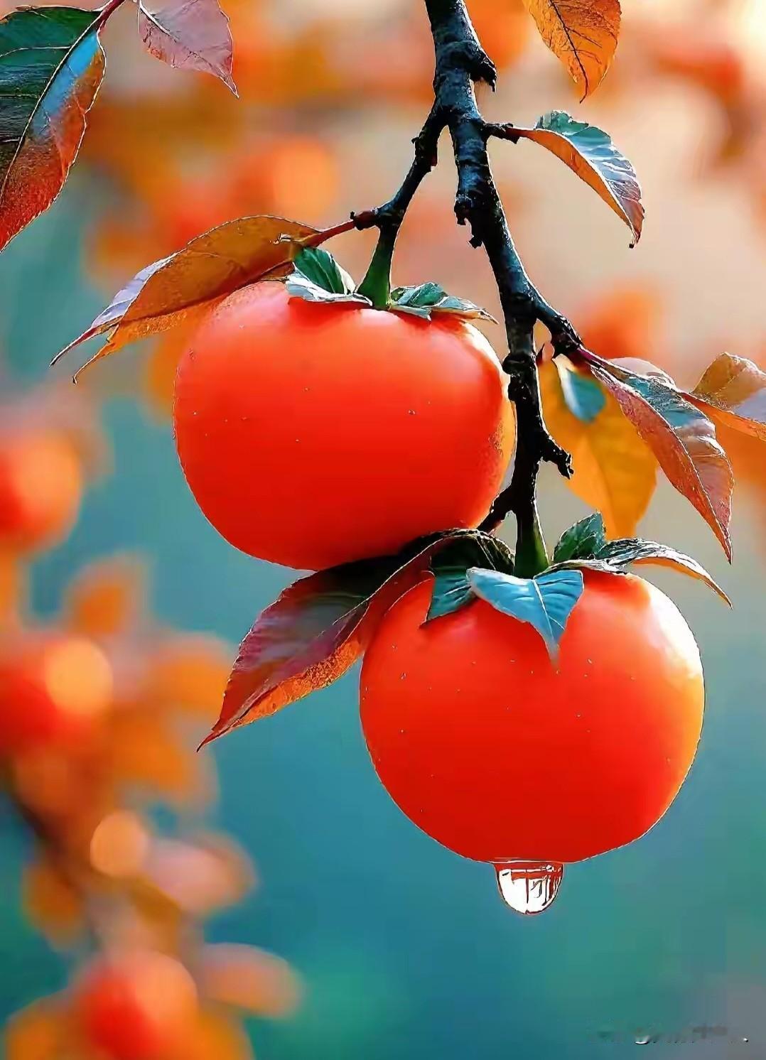 古人进山采摘柿子留下一部分给小鸟食用，一代传一代，这是古人的道德，给鸟留一些这是