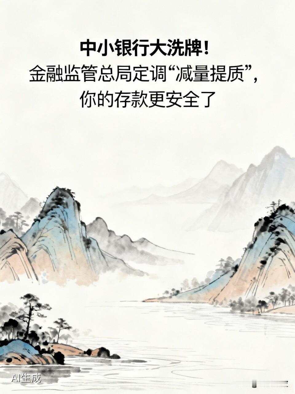 中小银行大洗牌！金融监管总局定调“减量提质”，你的存款更安全了金融圈的一