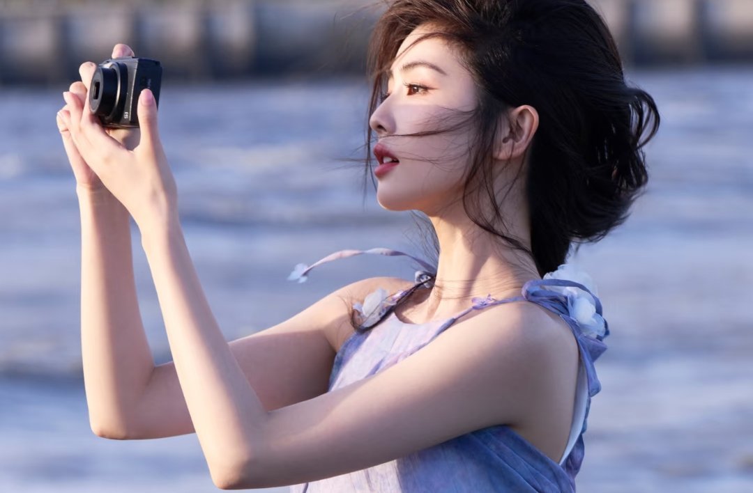 白鹿夏日海边紫色裙子写真～