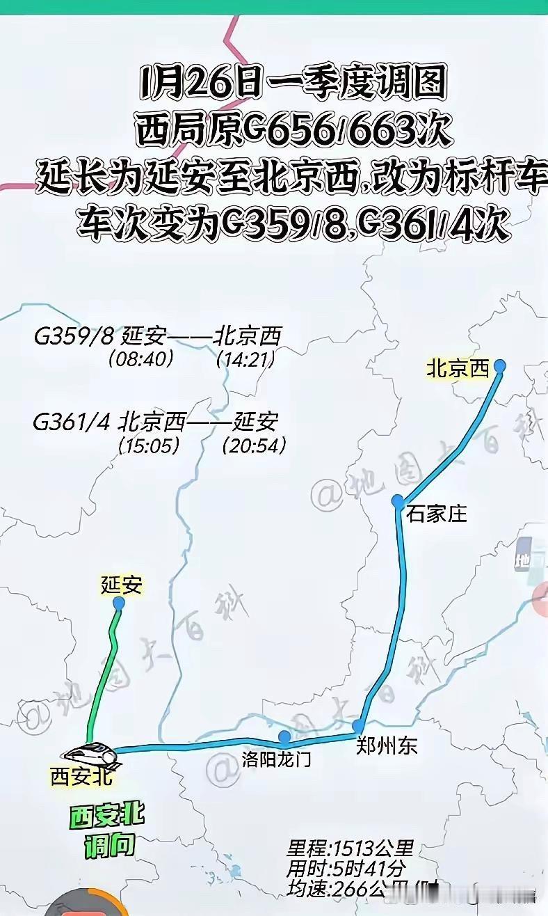 延安必须修一条去太原的高铁了。延安去北京的高铁，绕行了一大圈，延安出发，向南，