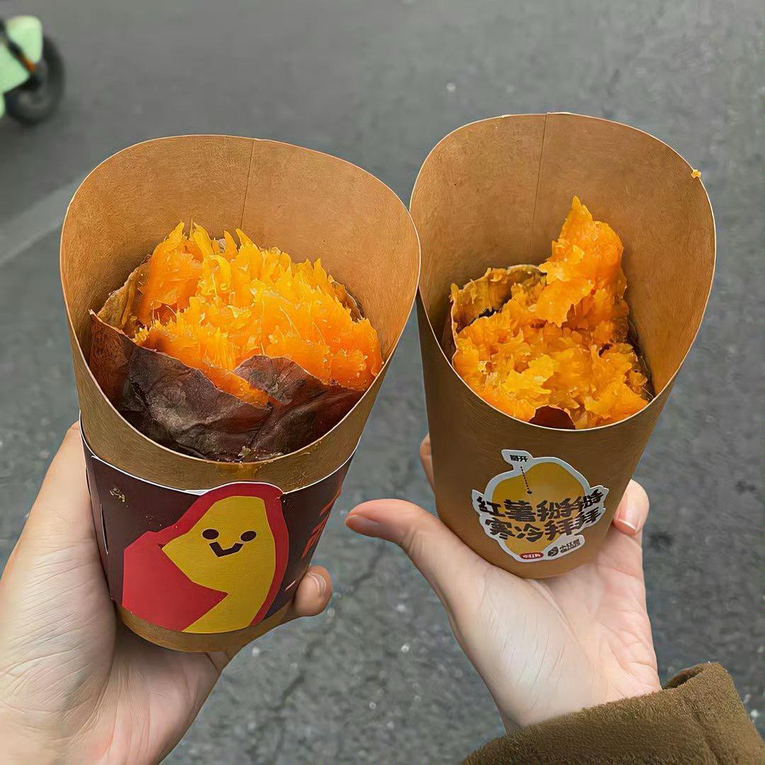 现在烤地瓜也用上勺子了