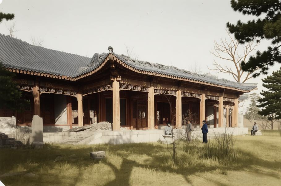 这是法国驻华公使谢满禄在1882年拍摄的圆明园“濂溪乐处”核心建筑慎修思永殿，是