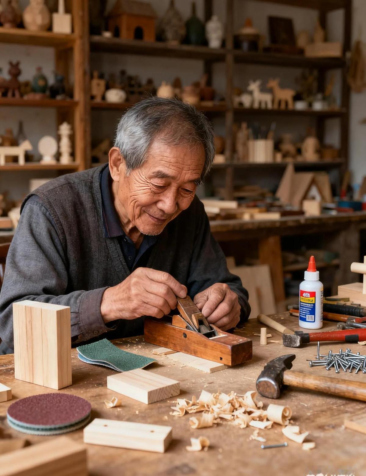 农村老人带孙子，白天哄娃，晚上捡废品，一个月挣不到一千块。养老金一百七十九，连