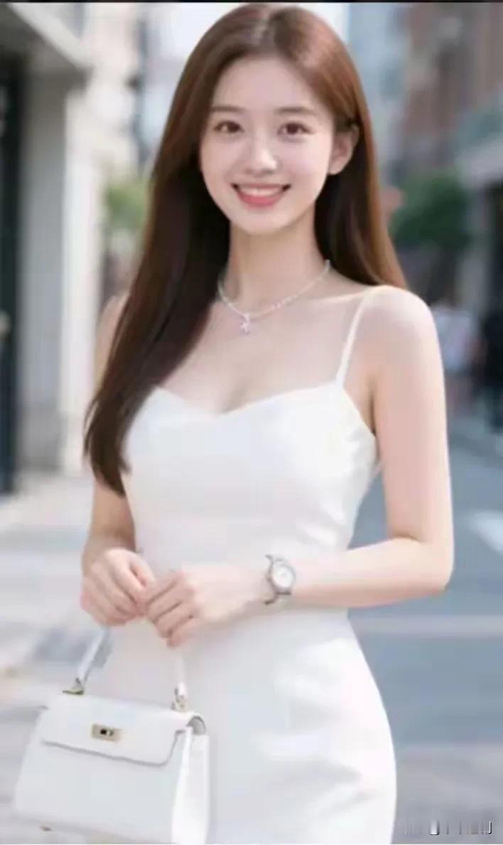  干净白裙，明媚笑容，简单即是高级国色天姿美女照温柔治愈款美女