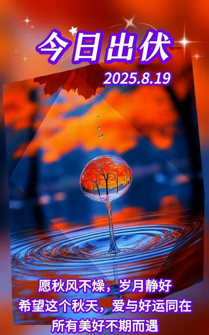 今日出伏，2025.8.19。愿秋风不燥，岁月静好。希望这个秋天，爱与好运同在，