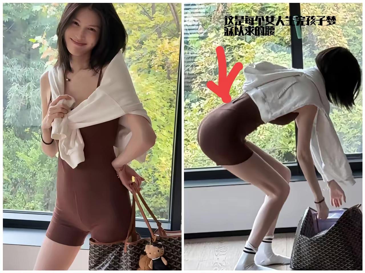 何穗这身材，苗条纤细，真的是刚生完孩子吗？筷子腿，小蛮腰！网友纷纷直呼，这身