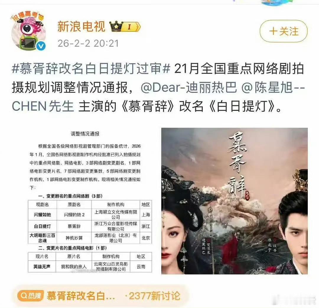 新浪电视皮下在梦游吗？白日提灯男主陈飞宇给艾特成陈星旭了