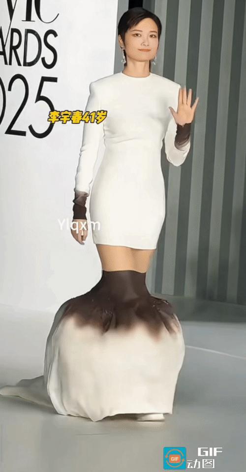 在一次活动上，李宇春穿了一件很另类的礼服，有网友看了半天问了句:“我就很好奇她的