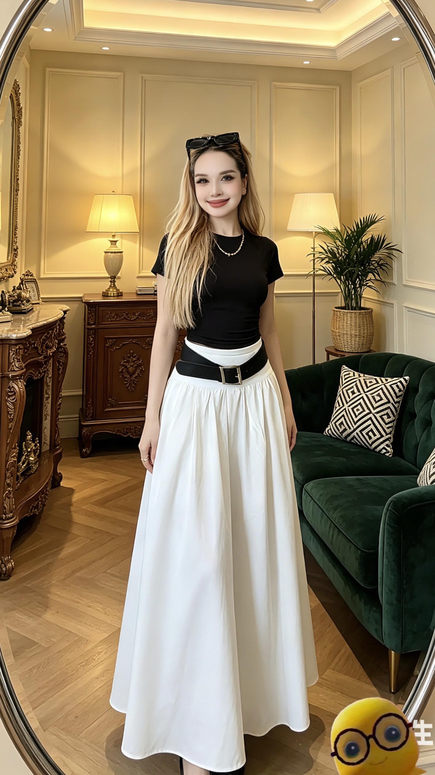 独特的长半身裙。😍