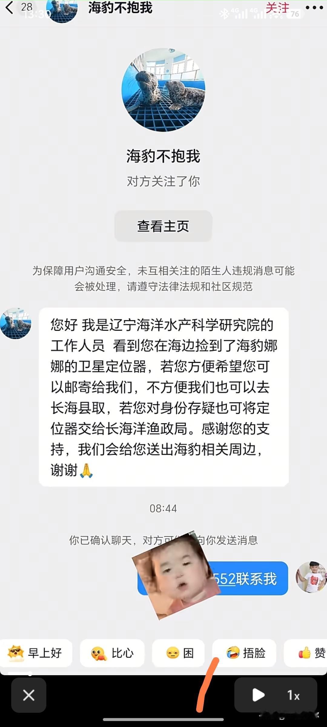 大连团宠斑海豹娜娜丢失定位器！好心人拾获归还引热议大连人气斑海豹娜娜的卫星