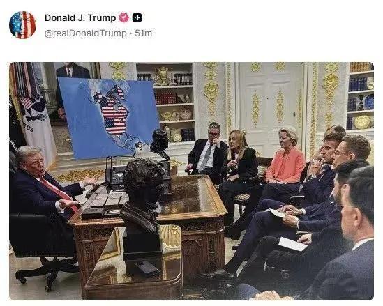 美：老弟！我想把地图改改。中：改啥？你又要退群？美：退啥群！我是想把大家