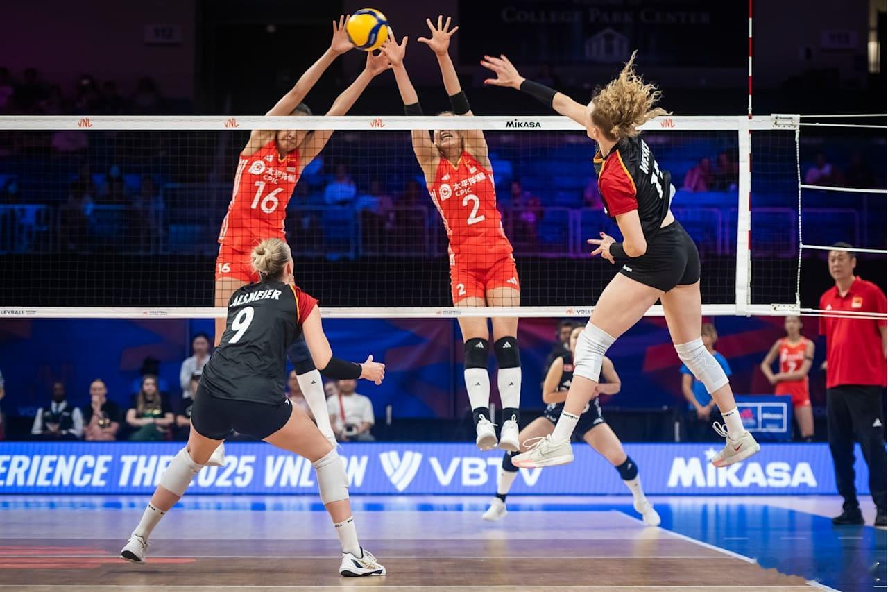 中国女排vs德国女排2025世界女排联赛中国队3-2德国队，瓜女个人技术统计