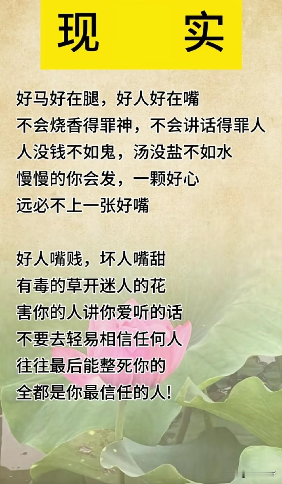 天可度，地可量，唯有人心不可防。人没钱不如鬼，汤无盐不如水，一颗好心永远比不