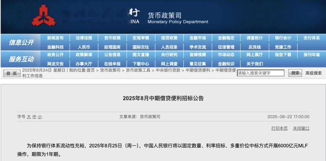 央行出手, 6000亿元!