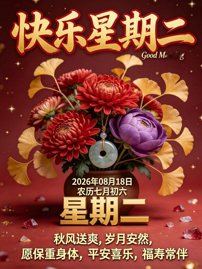 2026.8.18周二早安祝福图片壁纸拿图吱一声噢～