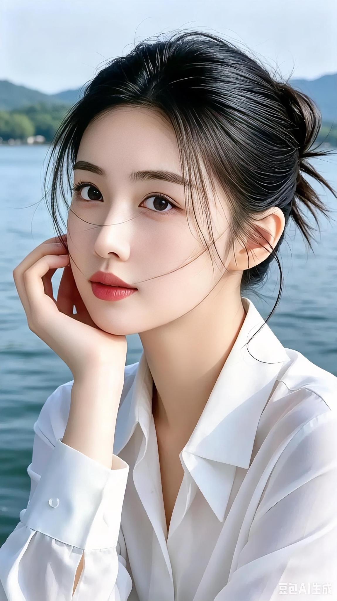 清新脱俗的美女，你在想什么，想念谁？想念你吗？