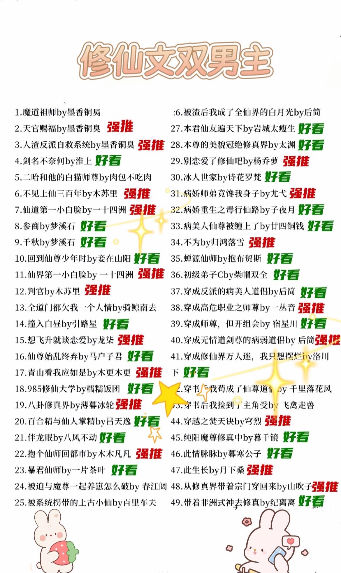 整理了 300 本经典心仙俠修真双男主小说 都是天花板级别的文，这碗饭...