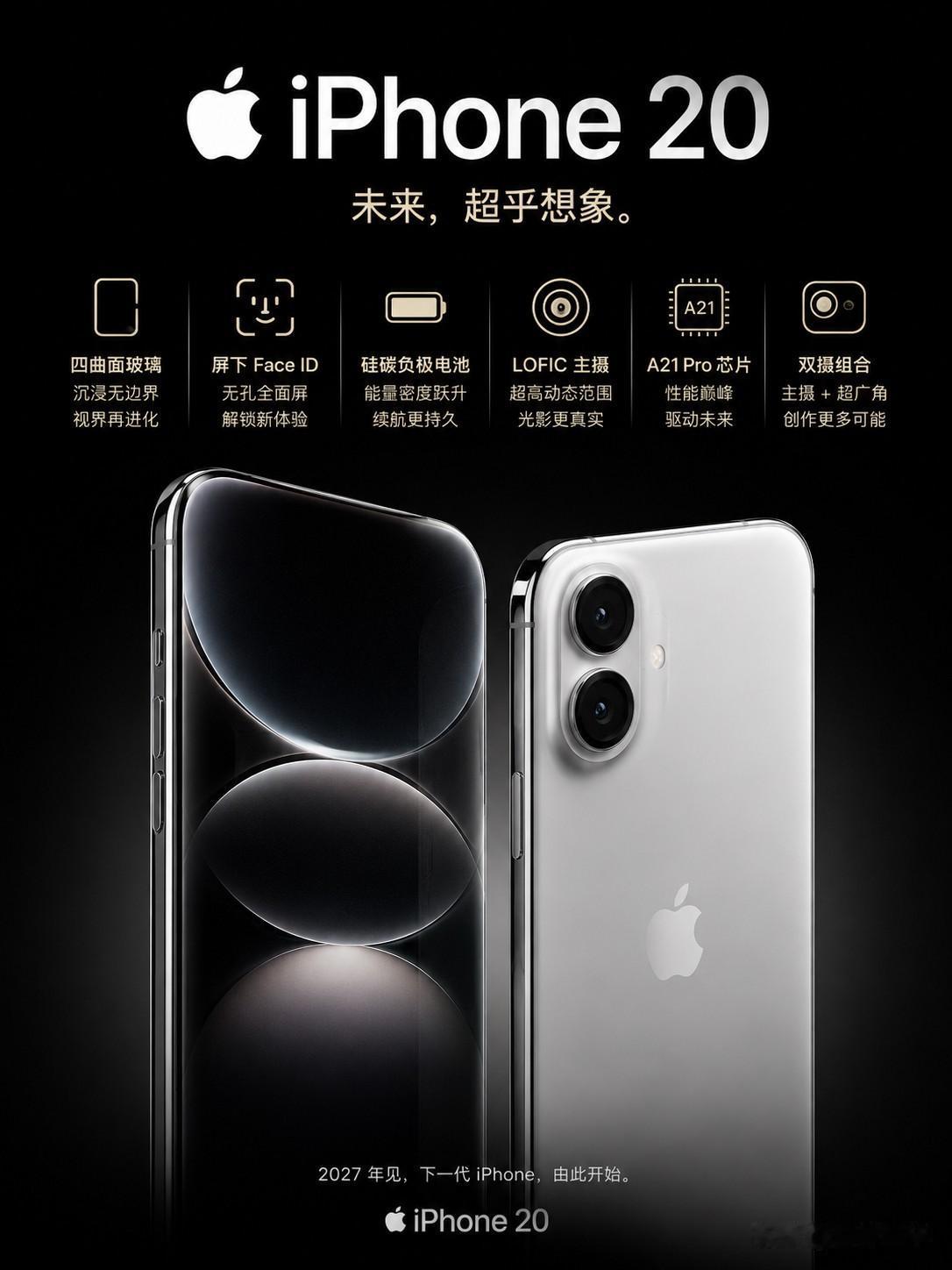 都说苹果这几年“没创新”，但如果外媒曝光的iPhone20真长这样，那苹果