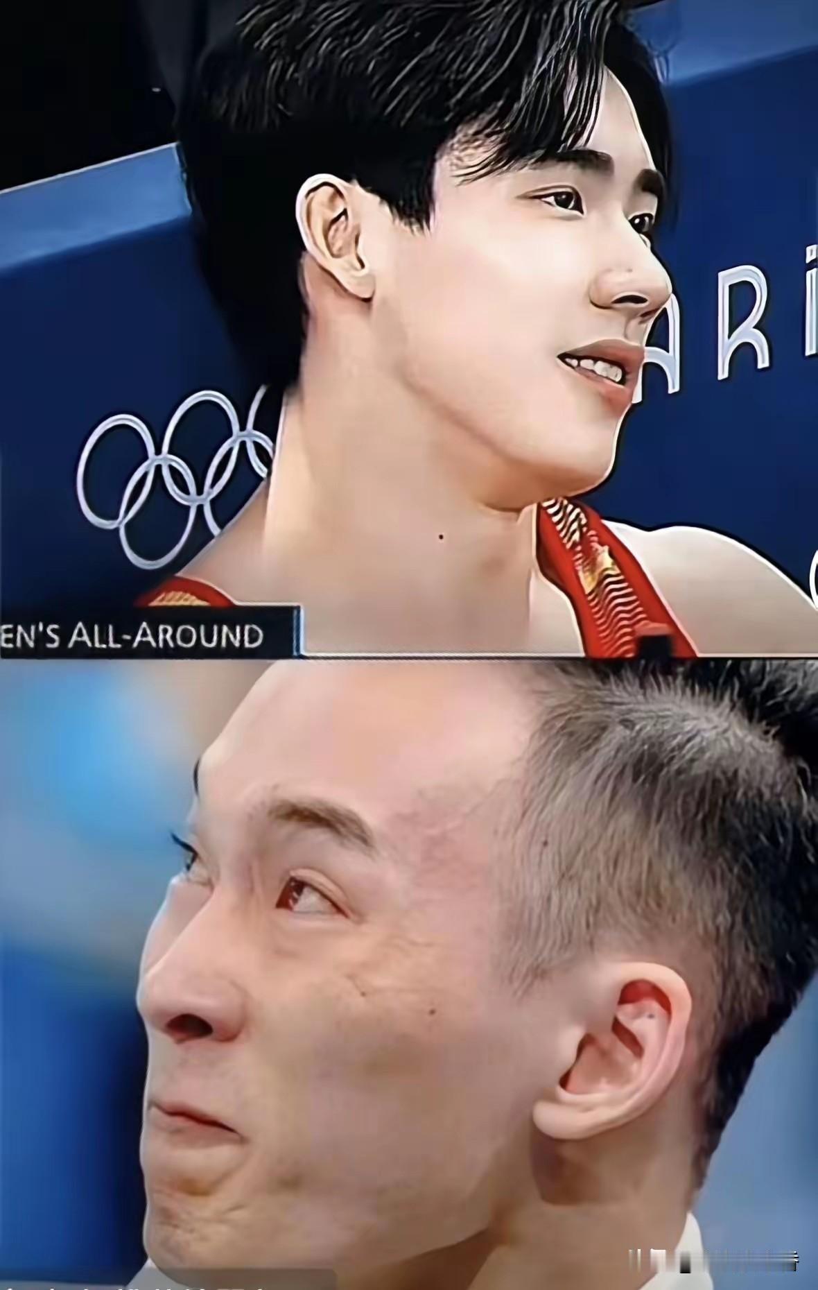 亚运全能体操夺金了也难抵巴黎奥运的遗憾。永远忘不了巴黎奥运会这哥俩的表情张博恒
